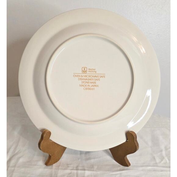 Vintage Anchor Hocking Stoneware Collector Plate 8th Day of Christmas 10 1/2" - Picture 2 of 3